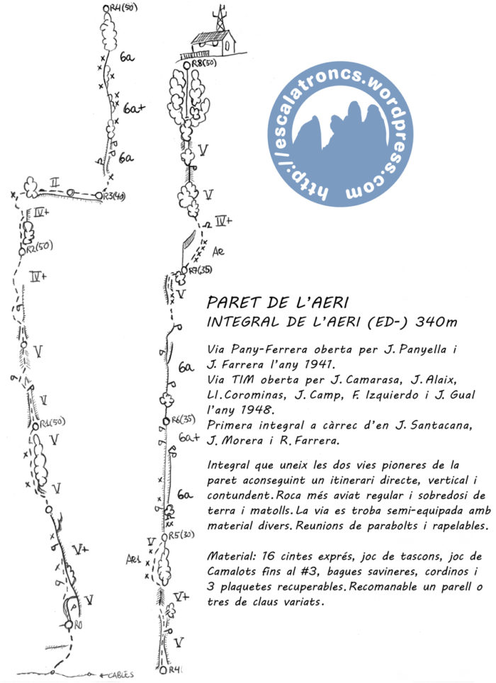 Ressenya de la via Pany-Ferrera-TIM a la Paret de l'Aeri